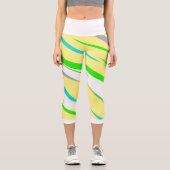Funky Abstrakt Art Türkise Blue Green Leggings (Vorderseite)