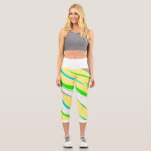 Funky Abstrakt Art Türkise Blue Green Leggings (Vorderseite)