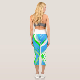 Funky Abstrakt Art Türkise Blue Green Leggings