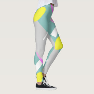 Funky Abstrakt Art Turquoise Pink Pastel Thema Leggings