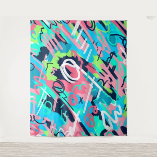 Funky Abstrakt Art Wandteppich (Vorderseite)