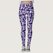 Funky Abstrakt Art White Blue Leggings (Vorderseite)