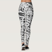 Funky Abstrakt Art White Gray Leggings (Rückseite)