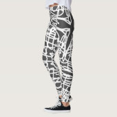 Funky Abstrakt Art White Gray Leggings (Links)