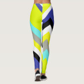Funky Abstrakt Art Yellow Blue Pastel Thema Leggings (Rückseite)