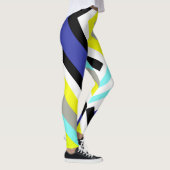 Funky Abstrakt Art Yellow Blue Pastel Thema Leggings (Rechts)