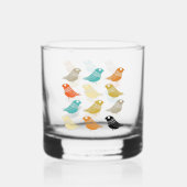 Funky Abstrakt Birds Mid Century Danish Modern Whiskyglas (Rückseite)