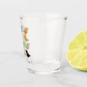 Funky Abstrakt Birds Mitte Jahrhundert Moderne Schnapsglas (Rechts)