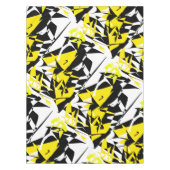 Funky Abstrakt Black Yellow Pattern Tischdecke (Vorderseite)