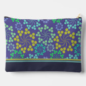 Funky Abstrakt Blue Floral Pattern Personalisiert Zubehörtasche (Rückseite)
