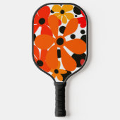 Funky, abstrakt, Blume in orange und gelb Pickleball Schläger (Vorderseite)