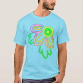 Funky Abstrakt Blume Wearable Art T-Shirt (Vorderseite)