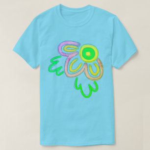 Funky Abstrakt Blume Wearable Art T-Shirt
