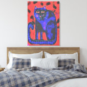 Funky Abstrakt Cat Painting Leinwanddruck (Insitu (Schlafzimmer))