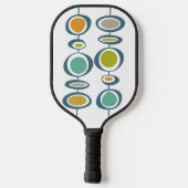 Funky Abstrakt Circles Mid Century Modernes Retro Pickleball Schläger (Rückseite)