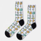 Funky Abstrakt Circles Mid Century Retro Socken (Linkes Detail)