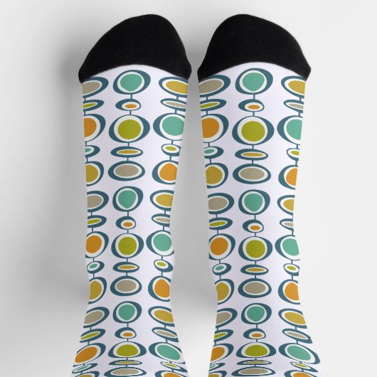 Funky Abstrakt Circles Mid Century Retro Socken (Oben)