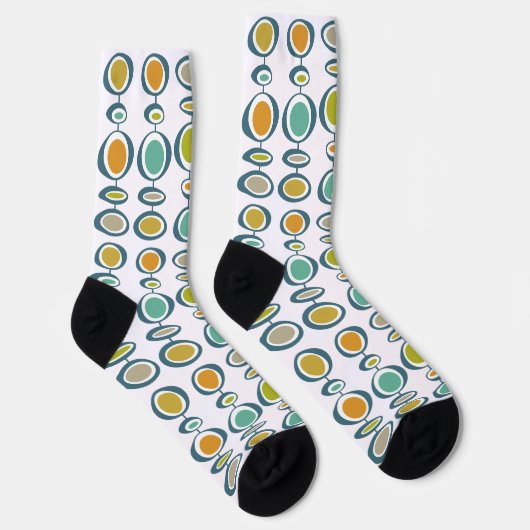 Funky Abstrakt Circles Mid Century Retro Socken (Rechts)