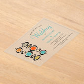 Funky Abstrakt Circles Mid Century Wedding Acryleinladungen (Ablage )