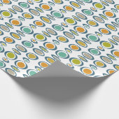 Funky Abstrakt Circles Retro Mitte Jahrhundert Geschenkpapier (Ecke)