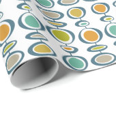Funky Abstrakt Circles Retro Mitte Jahrhundert Geschenkpapier (Rolleneckpunkt)