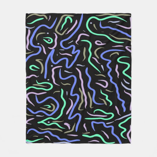 Funky Abstrakt Digital Art Fleecedecke (Vorderseite)