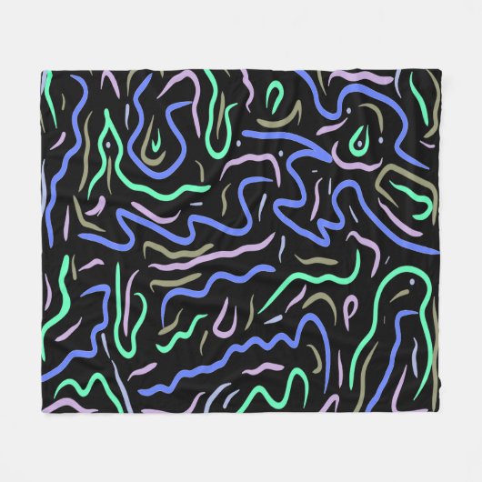 Funky Abstrakt Digital Art Fleecedecke (Vorderseite (Horizontal))
