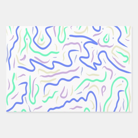 Funky Abstrakt Digital Art Geschenkpapier Set (Vorderseite 2)