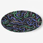 Funky Abstrakt Digital Art Pappteller (Schrägansicht)