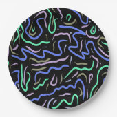 Funky Abstrakt Digital Art Pappteller (Vorderseite)