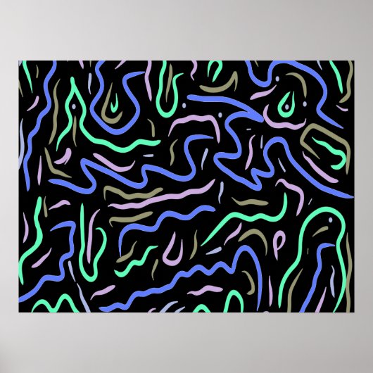 Funky Abstrakt Digital Art Poster (Vorne)