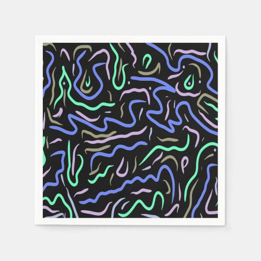 Funky Abstrakt Digital Art Serviette (Vorderseite)