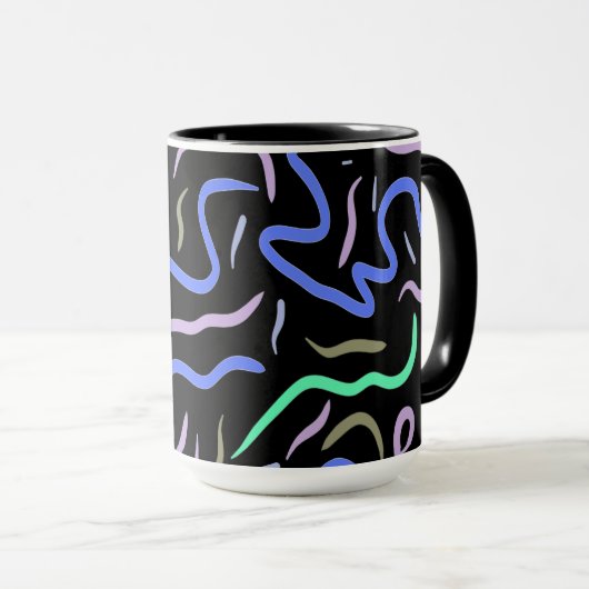 Funky Abstrakt Digital Art Tasse (VorderseiteRechts)