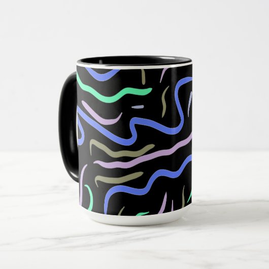 Funky Abstrakt Digital Art Tasse (Vorderseite Links)