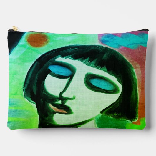 Funky Abstrakt Digital Art Zubehörtasche (Vorderseite)