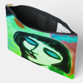 Funky Abstrakt Digital Art Zubehörtasche (Offen)