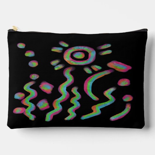 Funky Abstrakt Digital Art Zubehörtasche (Vorderseite)