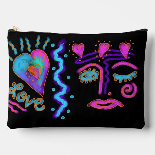Funky Abstrakt Digital Art Zubehörtasche (Vorderseite)