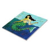 Funky Abstrakt Digital Mermaid Painting Fliese (Seite)