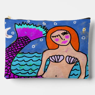 Funky Abstrakt Digital Mermaid Painting Zubehörtasche