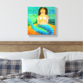Funky Abstrakt Digital Mermaid Print Leinwanddruck (Insitu (Schlafzimmer))