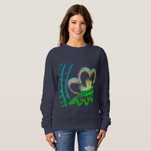 Funky Abstrakt Floral Art to Wear Sweatshirt (Vorne ganz)