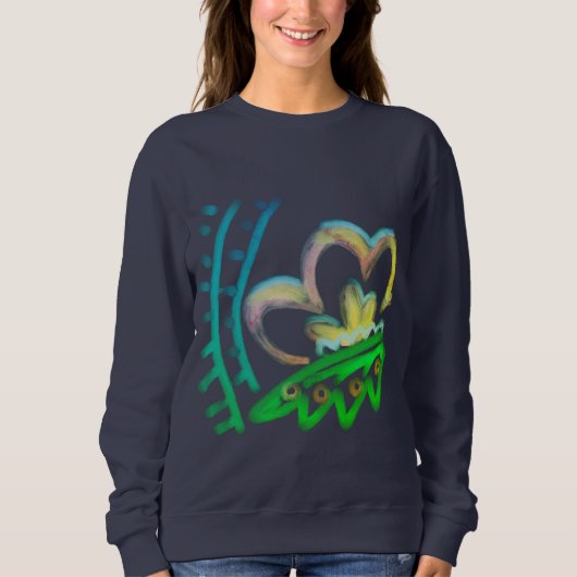Funky Abstrakt Floral Art to Wear Sweatshirt (Vorderseite)