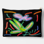 Funky Abstrakt Floral Art Zubehörtasche (Rückseite)