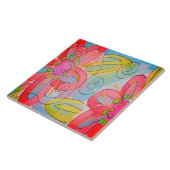 Funky Abstrakt Floral Painting Fliese (Seite)