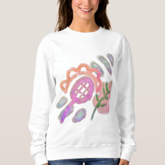 Funky Abstrakt Floral Wearable Art Sweatshirt (Vorderseite)