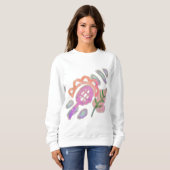 Funky Abstrakt Floral Wearable Art Sweatshirt (Vorne ganz)