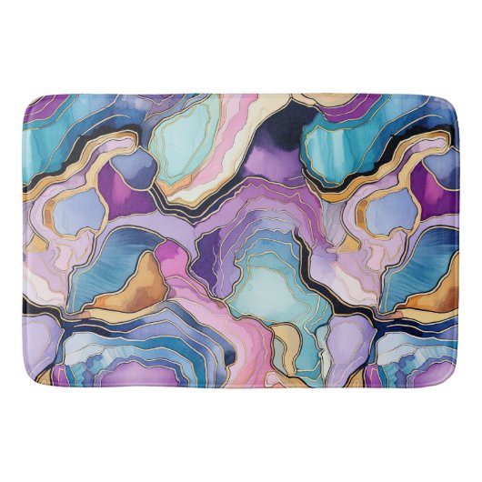 Funky Abstrakt Geode Agate Pattern Bad Badematte (Vorderseite)