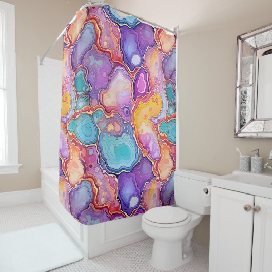 Funky Abstrakt Geode Agate Pattern Bad Duschvorhang (Beispiel)
