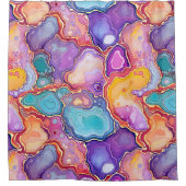Funky Abstrakt Geode Agate Pattern Bad Duschvorhang (Vorderseite)
